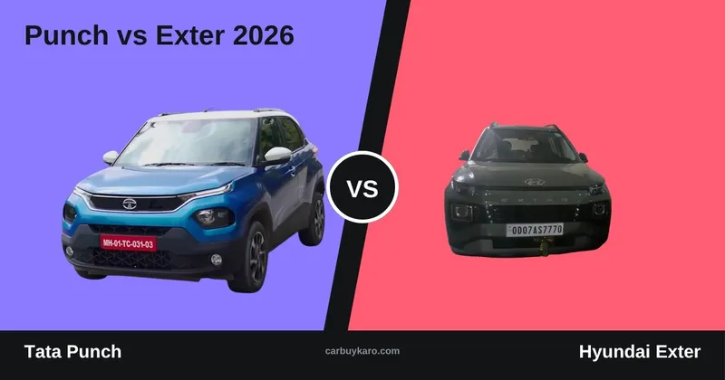 Tata Punch vs Hyundai Exter 2026: Price, Turbo vs NA, Safety, CNG and Verdict